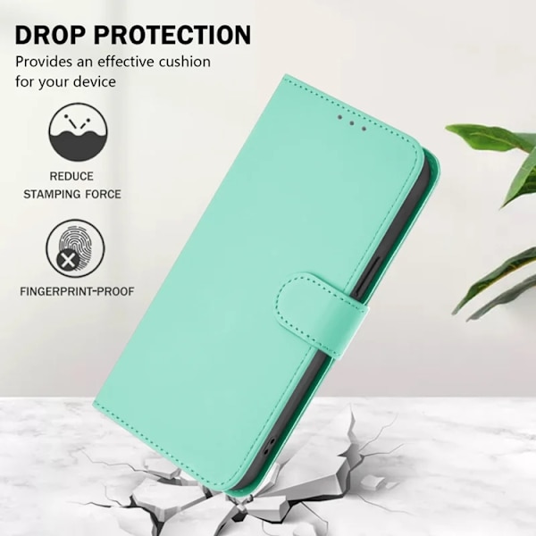 Sony Xperia 10 VII Plånboksfodral Solid Color Konstläder - Mintgrön Grön
