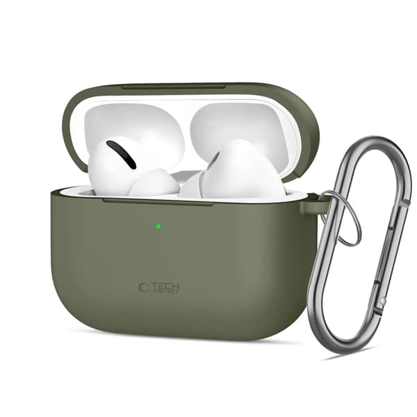 Tech-Protect Apple Airpods Pro 3 Etui Silikone Krog - Olivengrøn Grön