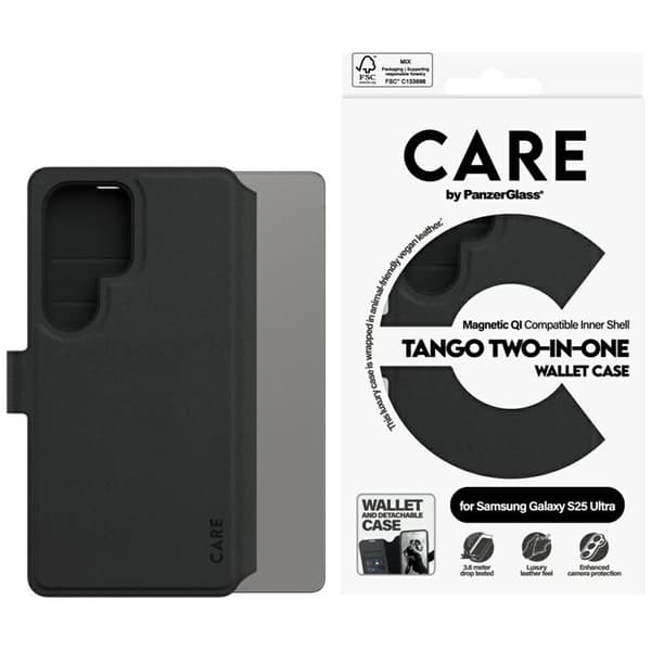 CARE By PanzerGlass Galaxy S25 Ultra Pung Etui Tango 2in1 - Sort Black