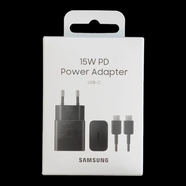 Samsung USB Väggladdare 15W USB-C Kabel- Svart Svart