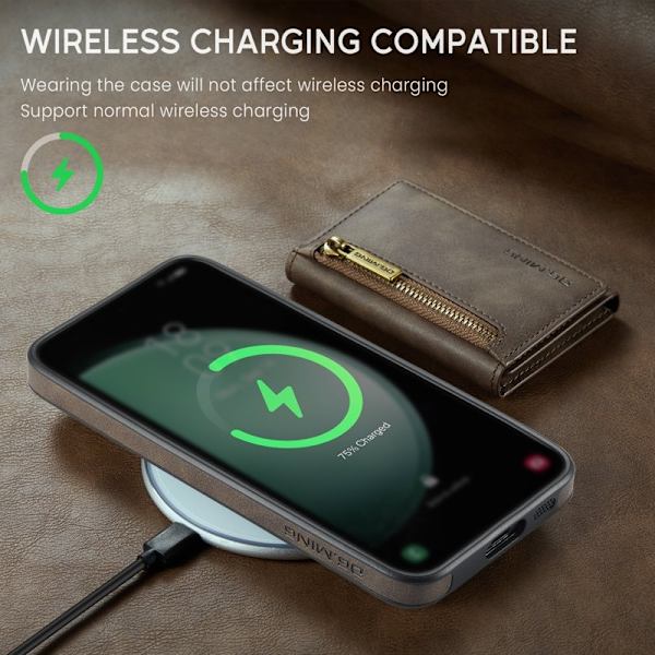 DG.MING Samsung Galaxy S23 FE Plånboksfodral Magnetiskt Brun