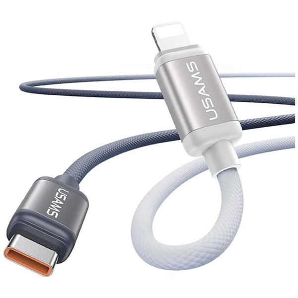 USAMS USB-C till Lightning Kabel PD 30W 1.2m Bicolor SJ757 - Svart/Vit Vit