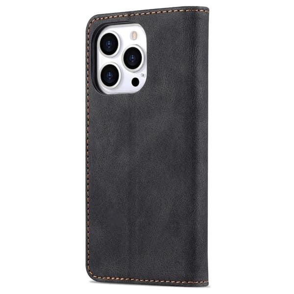 AZNS iPhone 13 Pro Plånboksfodral i Konstläder - Skyddande - Svart