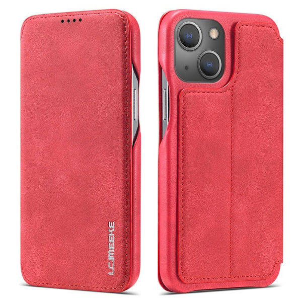 LC.IMEEKE iPhone 13 mini Plånboksfodral i Konstläder - Röd