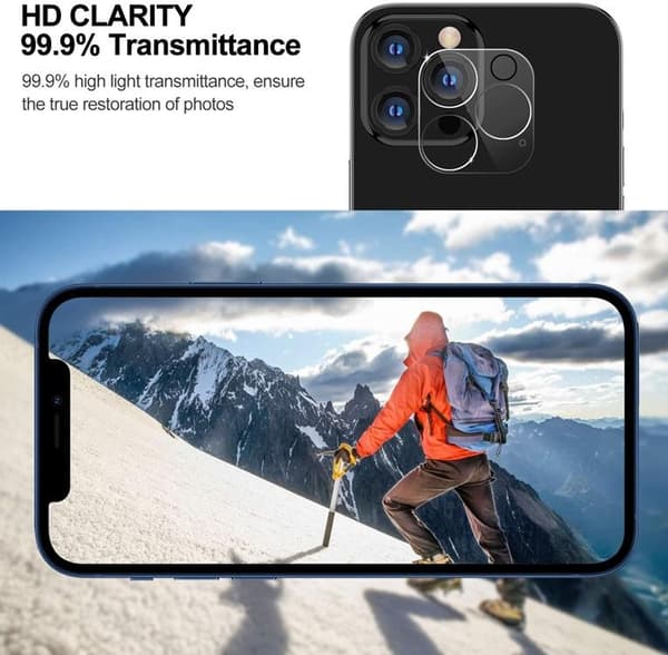 [2-PACK] Kameran linssuojat karkaistusta lasista iPhone 11 Pro Max - Kirkas Transparent