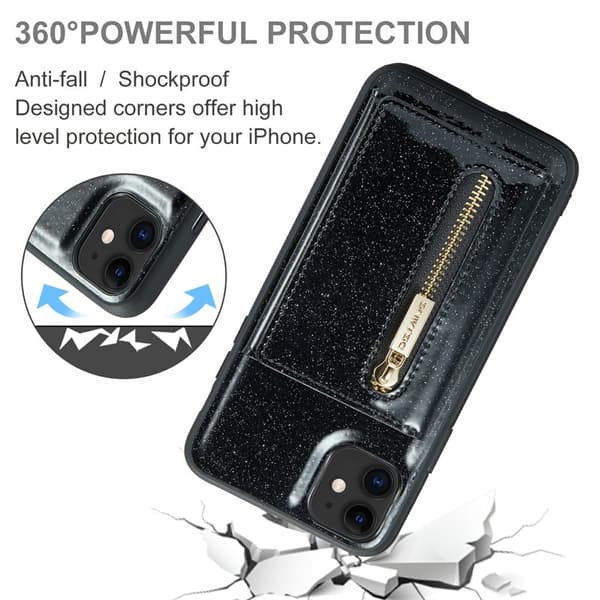 DG.MING M3 Mobilskal för iPhone 11 6.1 tum Svart 2-i-1 Fodral