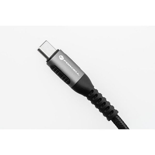Forcell USB-A til USB-C Kabel 66W 3m QC3.0 3A Cafule - Sort Black