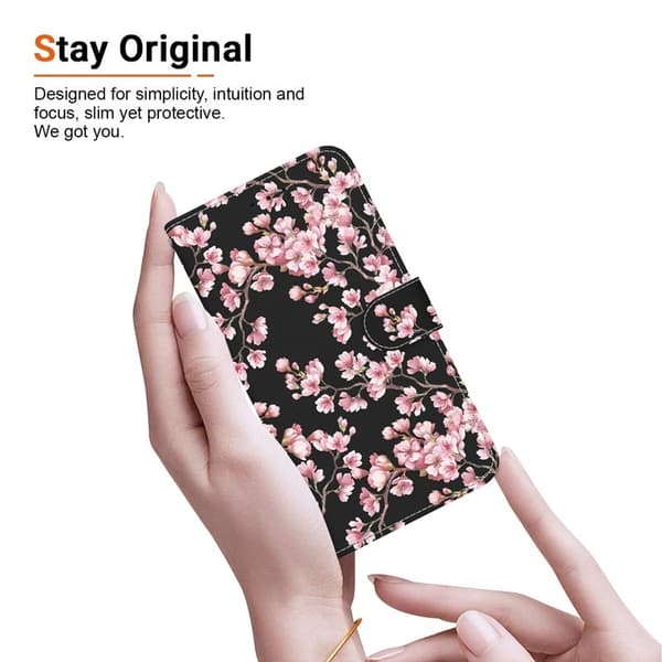 Samsung Galaxy S26 / S26 Pro Plånboksfodral Anti-Drop Konstläder - Plommonblomma