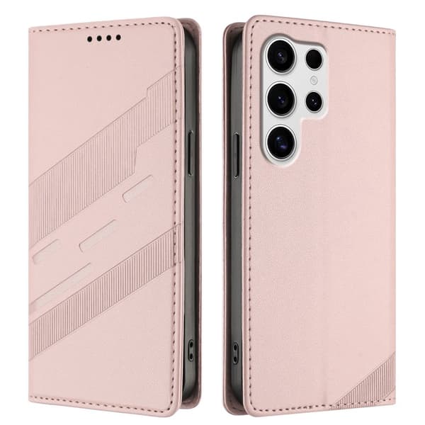 Plånboksfodral för Samsung Galaxy S26 Ultra Konstläder Ställ - Rosa