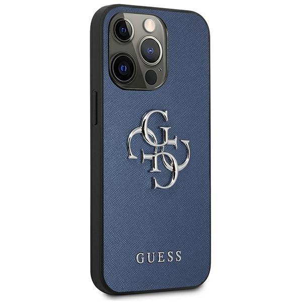 Guess Saffiano 4G Metal Logo Cover iPhone 13 Pro / 13 - Sininen Blue