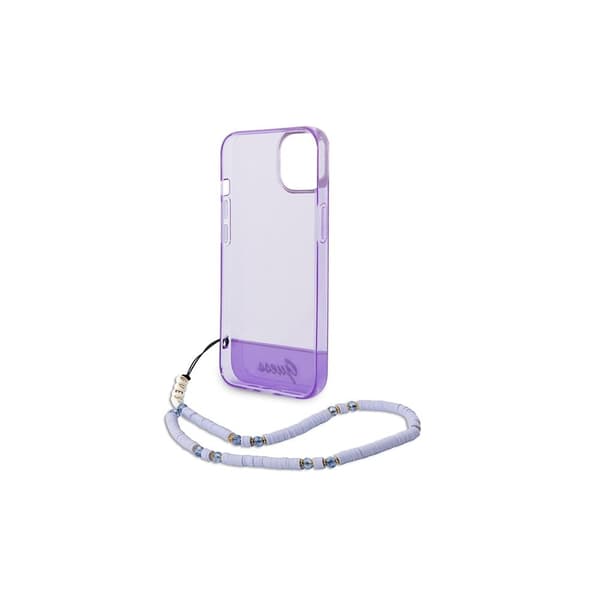 Guess iPhone 14 Pro Max Skal Lila Translucent Pearl Strap Lila