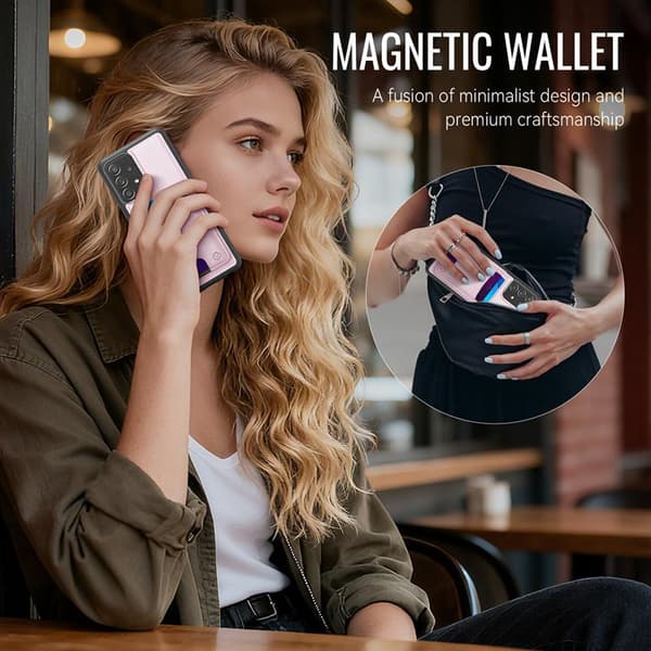 JEEHOOD Samsung Galaxy A33 5G Mobilskal KonstLäder - Rosa Rosa