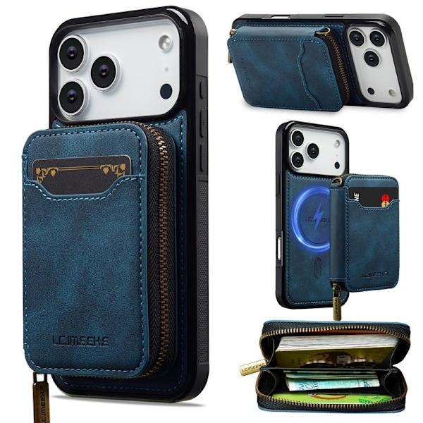 LC.IMEEKE L6 iPhone 17 Pro Plånboksfodral Konstläder - Blå