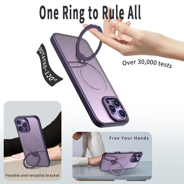 Mobilskal till iPhone 15 Pro Max MagSafe Rotating Kickstand Lila