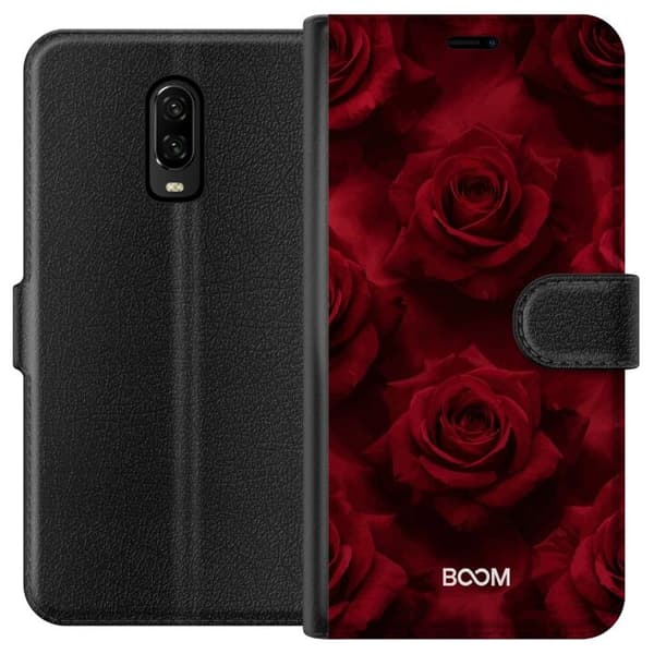 Plånboksfodral till OnePlus 6T med Crimson Rose