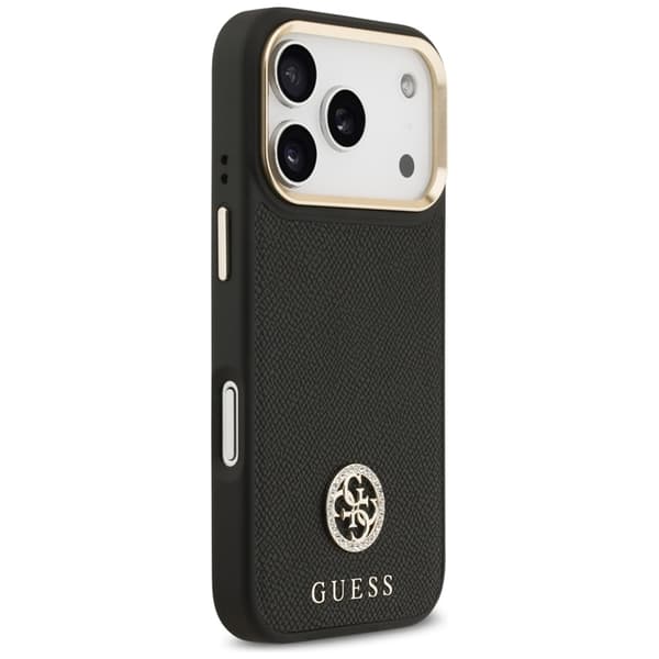 Guess Mobilskal till iPhone 17 Pro Max Magsafe Grained Strass Logo - Svart Svart