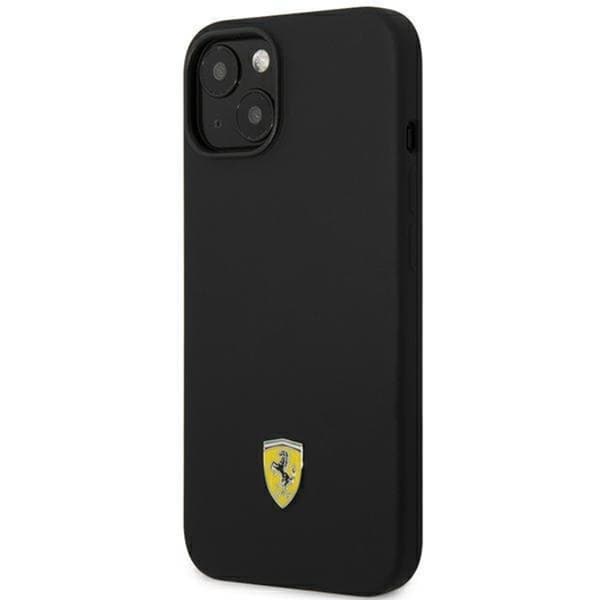 Ferrari iPhone 14 Plus Skal Silikon Metal Logo - Sort Black