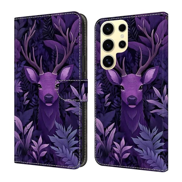 Samsung Galaxy S26 Ultra Plånboksfodral Vikbart Ställ Konstläder Mönster - Lila