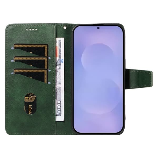Samsung Galaxy S26 / S26 Pro Ställ Plånboksfodral Konstläder - Grön