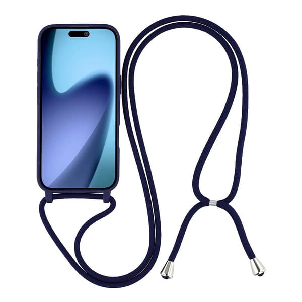 Mobilskal till iPhone Air TPU Shockproof med Lanyard - Mörkblå Blå