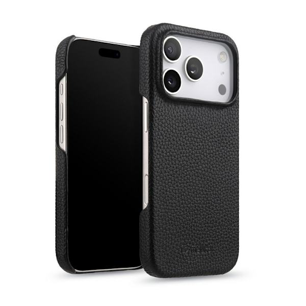 MELKCO Mobilskal till iPhone 17 Pro Äkta Läder PC Svart