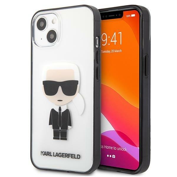 Karl Lagerfeldin ikoninen Karl kotelo iPhone 13 mini - läpinäkyvä
