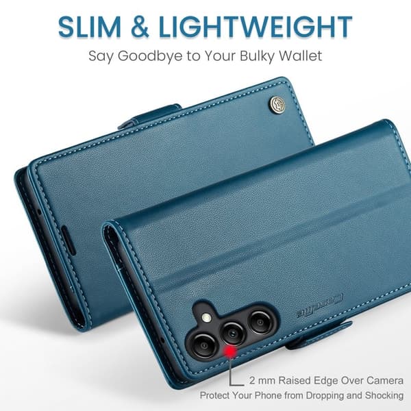 CASEME Plånboksfodral Konstläder för Samsung Galaxy A14 5G - Blå