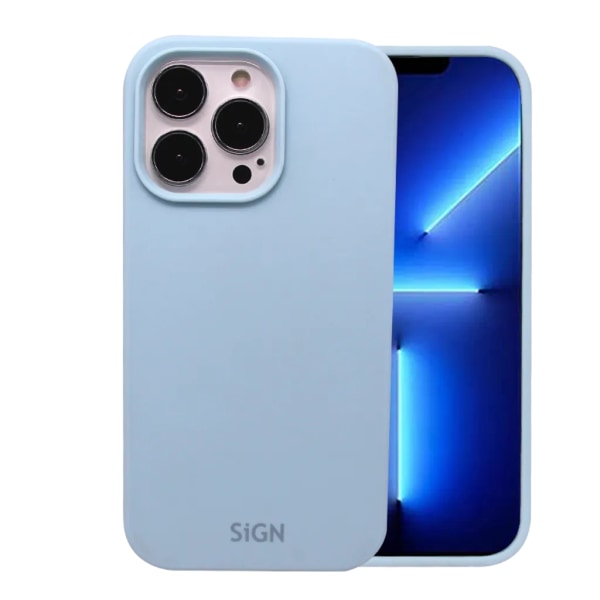 SIGN iPhone 15 Pro Mobile Case nestemäinen silikoni - vaaleansininen
