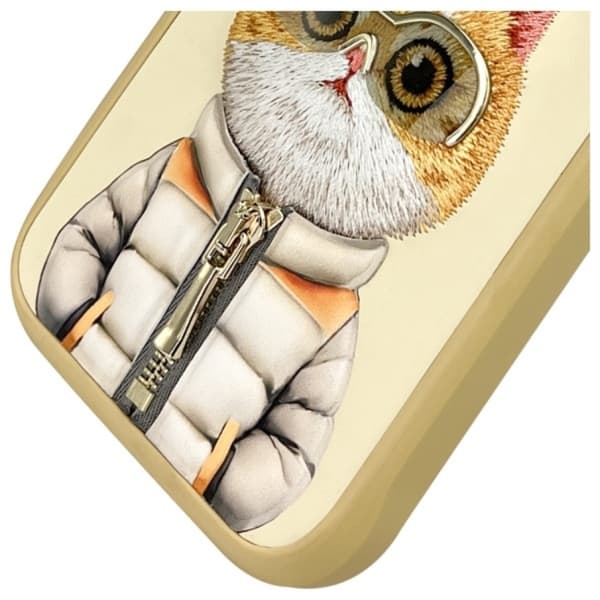 Nimmy Mobilskal till iPhone 16 Pro Max Cool & Cute 2.0 Cat - Khaki Brun