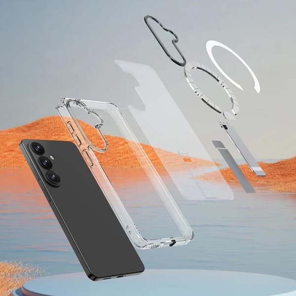 Mobilskal för Galaxy S26 MagSafe Hybrid Armor X med Stativ - Transparent Transparent