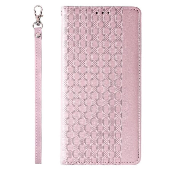 iPhone 13 Pro Max Wallet Case Magnet Strap - Pink