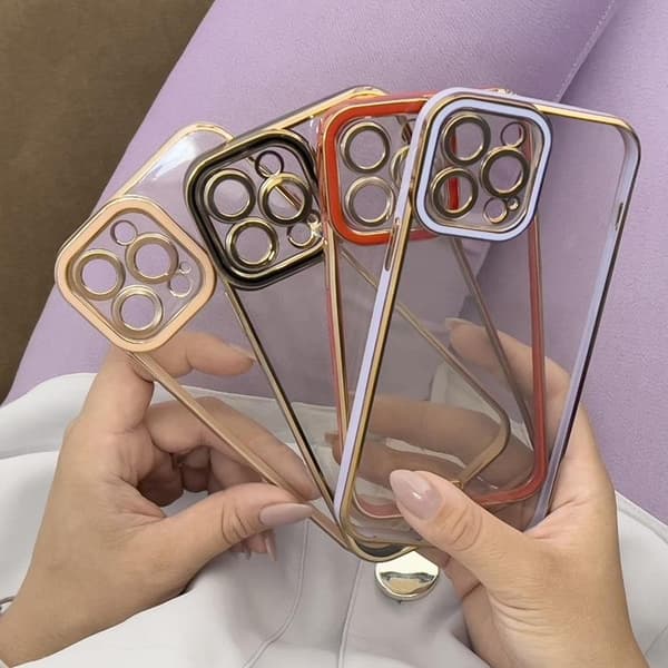 Galaxy A12 Cover Gold Frame - Lilla Lila