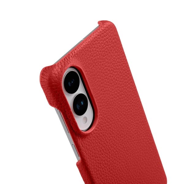 MELKCO Mobilskal till Samsung Galaxy S25 Edge Äkta Läder PC Röd