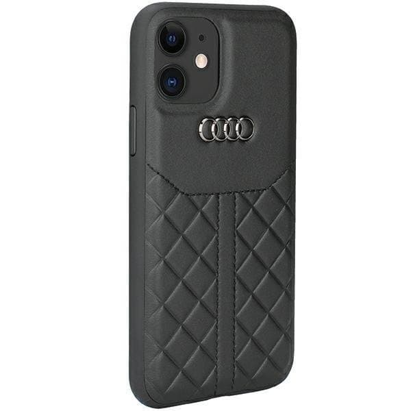 Audi iPhone 11/Xr Mobilskal Äkta Läder - Musta Black