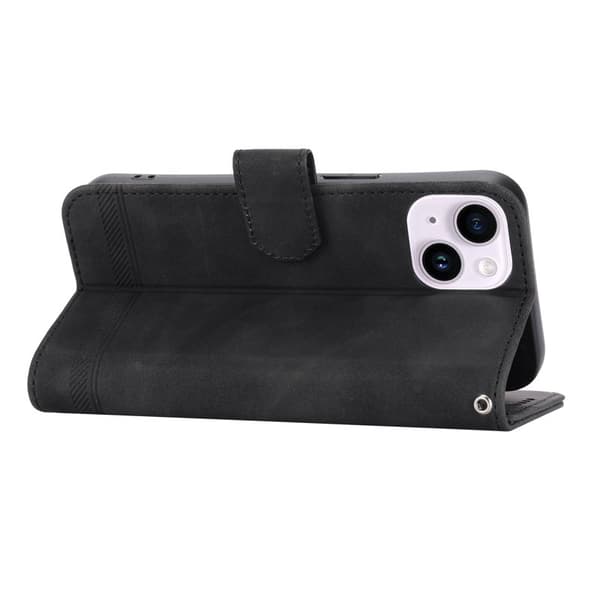 DIERFENG DF-03 iPhone 14 Plus Plånboksfodral Konstläder - Svart