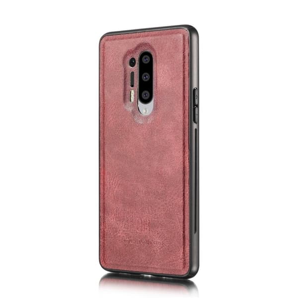DG.MING OnePlus 8 Pro Plånboksfodral 2-i-1 Äkta läder Röd