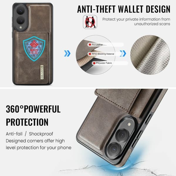 DG.MING M6 Series Mobilskal till Samsung Galaxy S25 Edge Magnetisk Brun