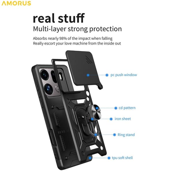 AMORUS Mobilskal till Oppo Find X9 Pro 5G Plast - Silver
