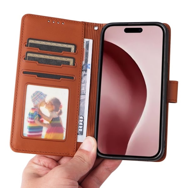 BETOPNICE iPhone 16 Pro Plånboksfodral - Avtagbart Konstläder - Brun