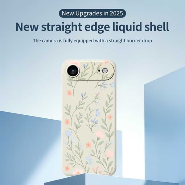 Mobilskal till iPhone Air Rosa Blue Flowers Pattern TPU - Svart Svart