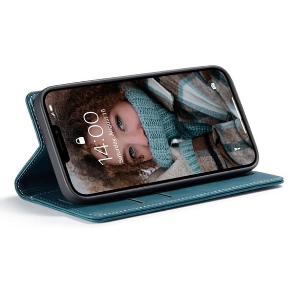 CASEME 013 Wallet Mobilskal för iPhone 13 6.1 tum - Blå