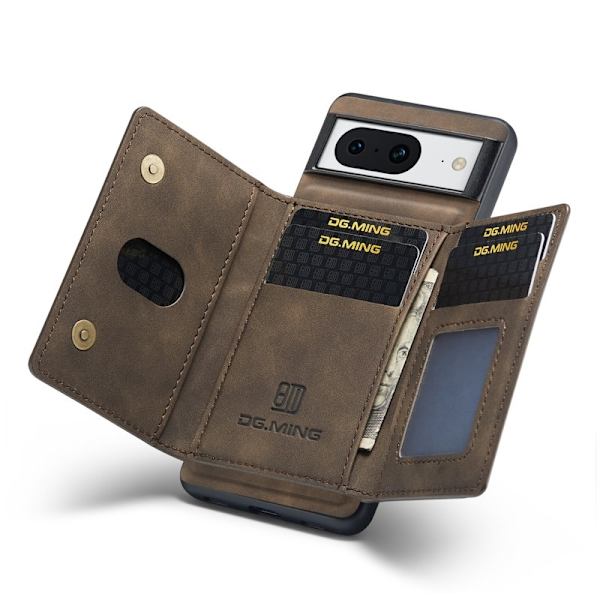 DG.MING M2 Series Google Pixel 8 Plånboksfodral Konstläder Brun