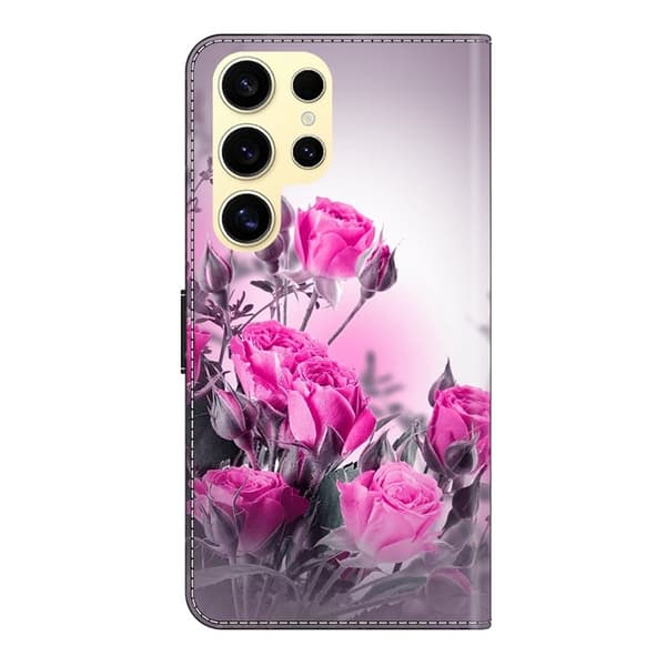 Samsung Galaxy S26 Ultra Plånboksfodral Ställning Mönstertryck Konstläder - Lila