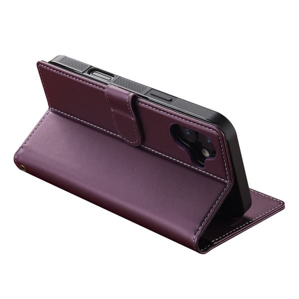 LC.IMEEKE L2 Series iPhone 16 Plånboksfodral Konstläder - Lila