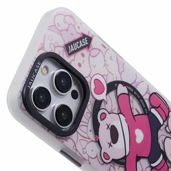 JAUCASE Mobilskal till iPhone 15 Pro Max MagSafe - Lying Bear Rosa