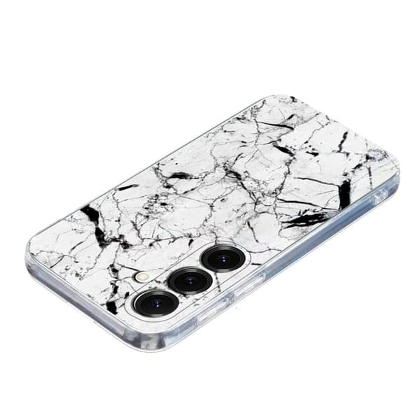 Mobilskal för Samsung Galaxy S26 Plus Marmortryck TPU - Vit