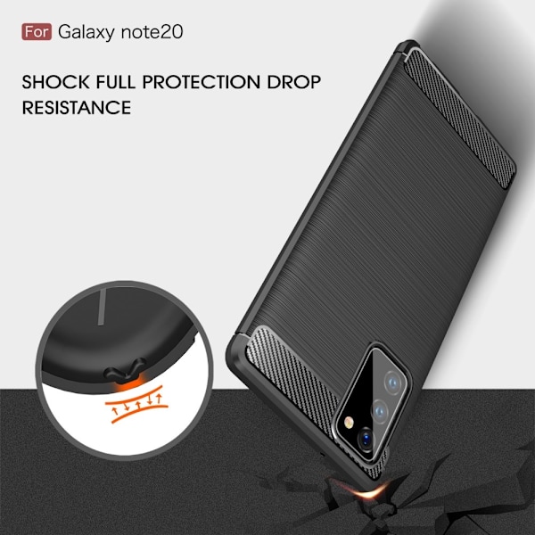 Carbon TPU Skal Till Galaxy Note 20 - Svart Svart