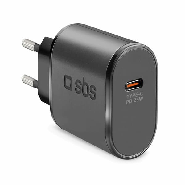 SBS Snabbladdare 25W USB-C med PD - Svart Svart