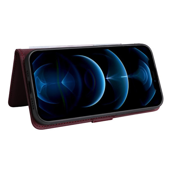BETOPNICE iPhone 12 Pro Max Plånboksfodral Konstläder - Vinröd
