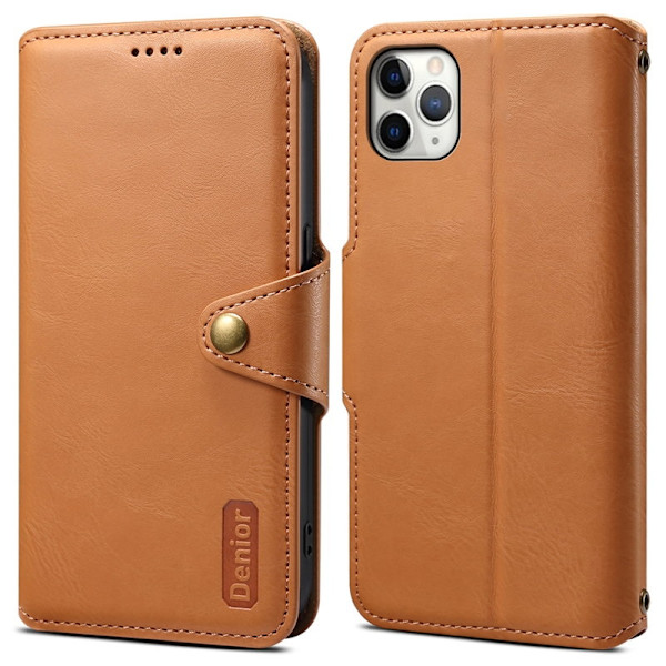 DENIOR iPhone 11 Pro Max Plånboksfodral Konstläder Kamelbrun